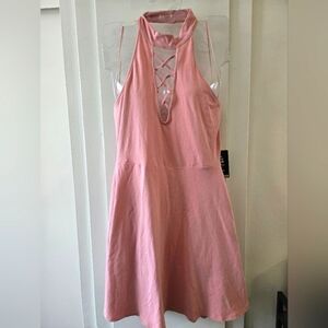 Express Pink Halter Dress NWT
